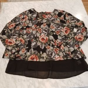 Torrid sweater with shear back and floral print